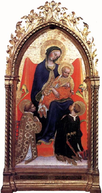 Giovanni di Francesco Madonna Enthroned with St Lawrence and St Julian